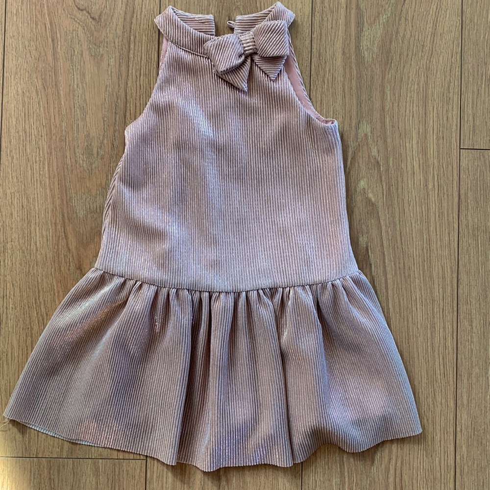 Girls Zunie Rose Gold Shimmer Dress